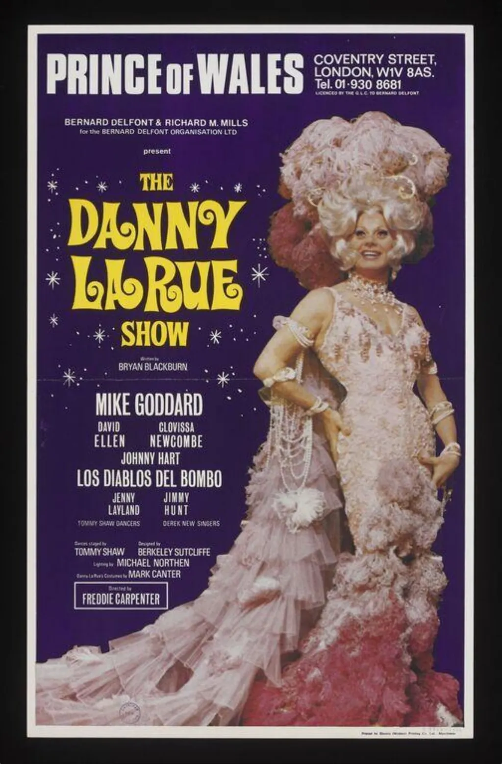 The Danny La Rue Show poster, by Electric Modern Printing Co. Ltd, 1973