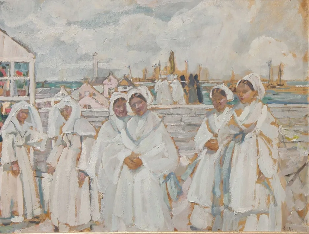 Călugărițe din Bretania, by Elena Popea, unspecified, 1920
