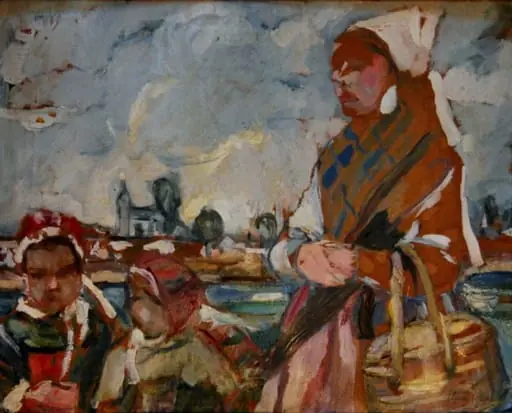 Femeie bretonă cu doi copii, by Elena Popea