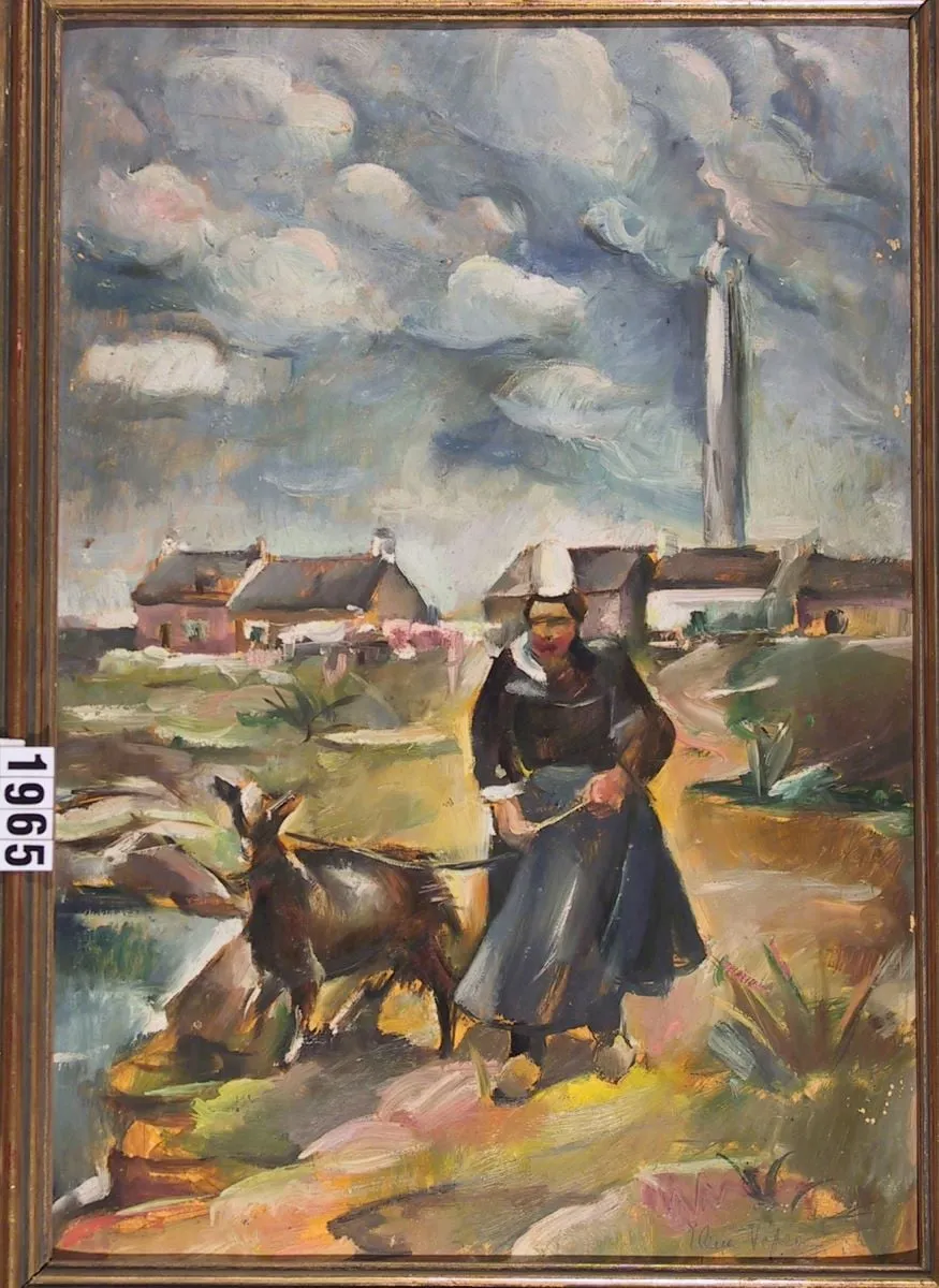 Femeie cu capre, by Elena Popea, unspecified, 1920