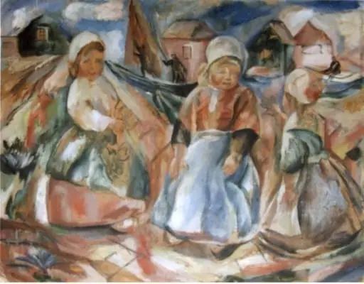 Fetițe olandeze cu saboți de lemn, by Elena Popea
