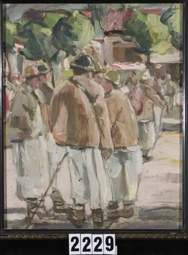 Grup de țărani, by Elena Popea