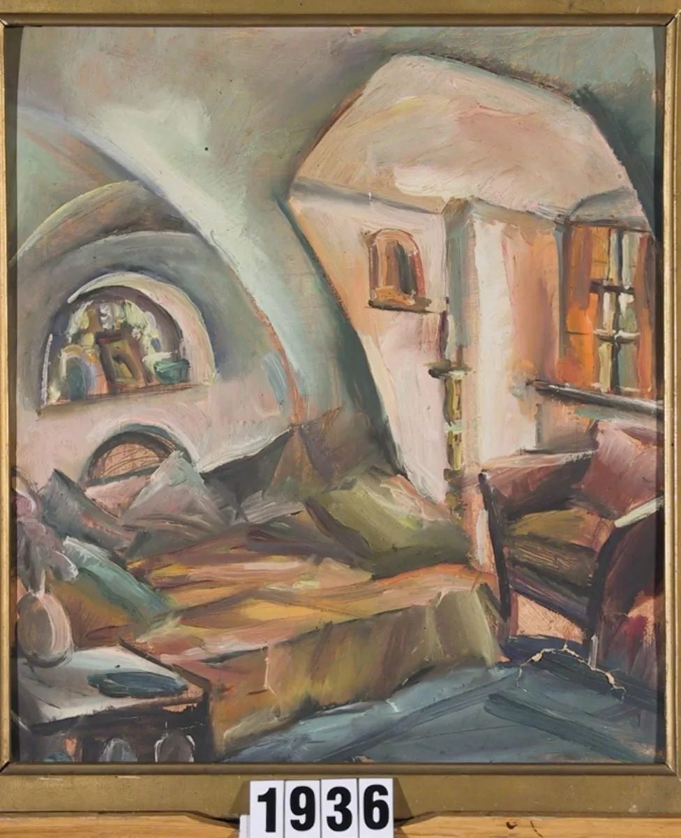 Interiorul castelului din Bran, by Elena Popea, 1920