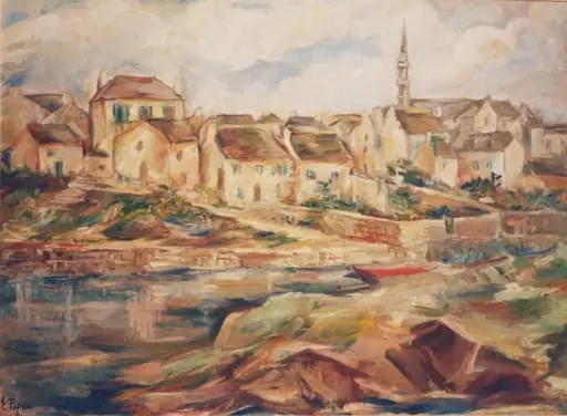 Peisaj cu case și minaret, by Elena Popea