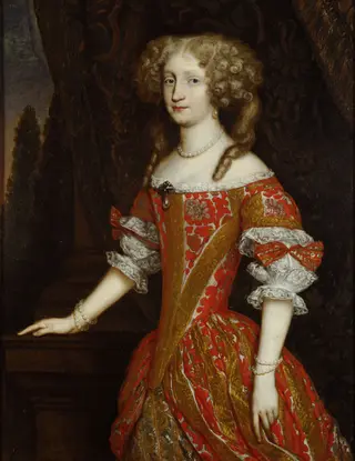 Eleonore Magdalena (1655-1720) von Pfalz - Neuburg, Kaiserin, Kniestück