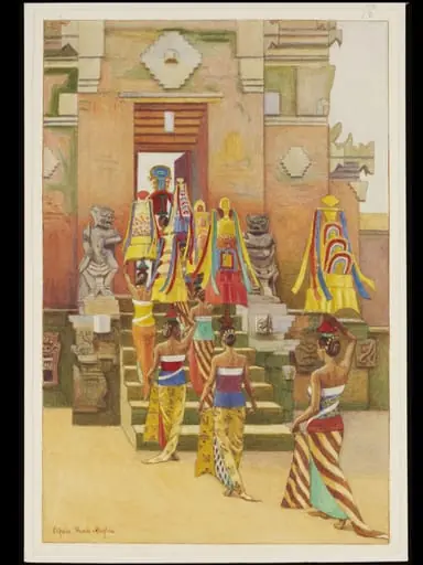 Procession for Holy Water returning to the Poeri, by Elfrida Tharle-Hughes
