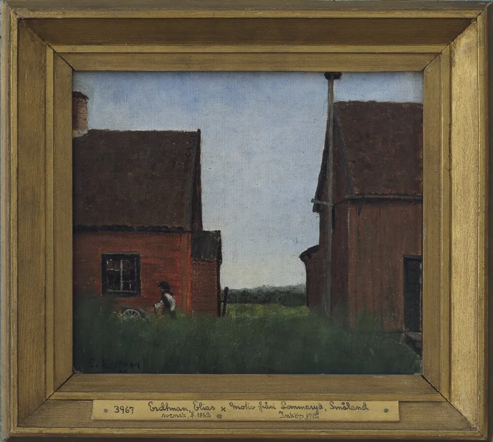 Scene from Lommaryd, Småland, by Elias Erdtman, unspecified, 1892