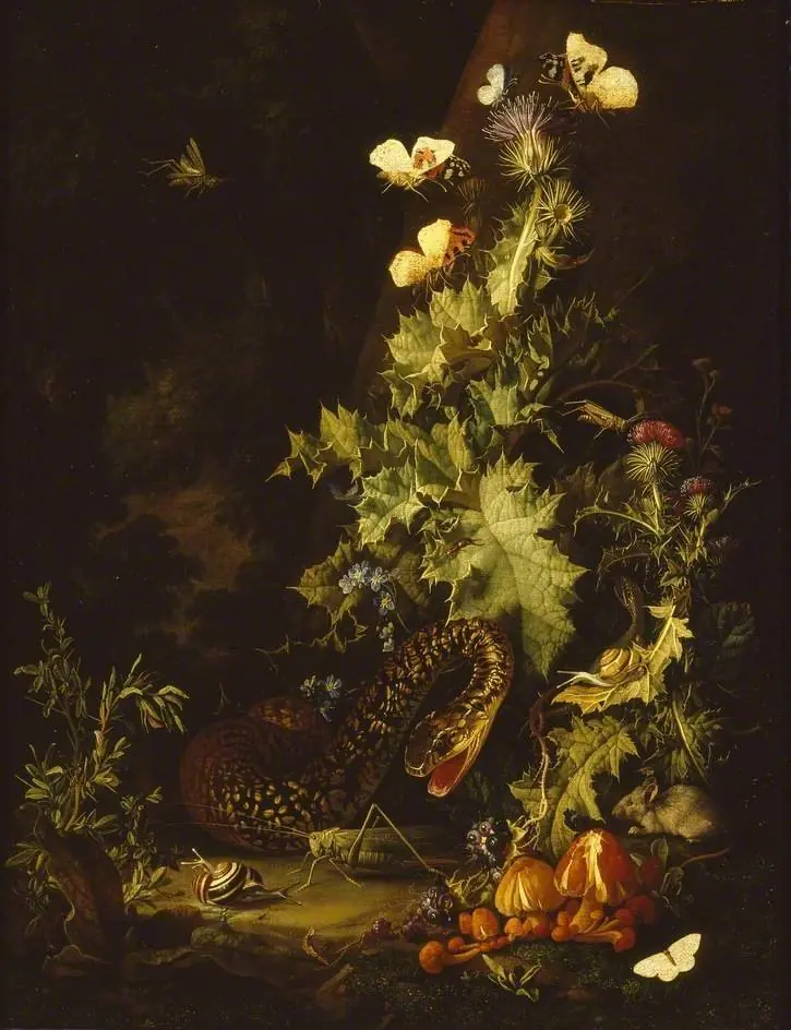 Still Life with a Snake, by Elias van den Broeck
