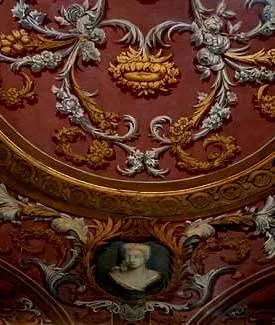 Ornamentale plafondschildering met bloem- en plantmotieven, by Elias van Nijmegen, oil, 1725