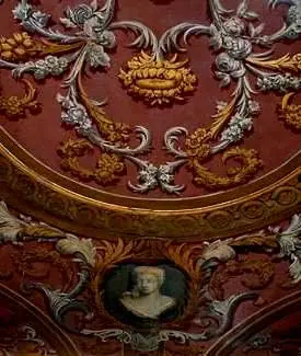 Ornamentale plafondschildering met bloem- en plantmotieven, by Elias van Nijmegen