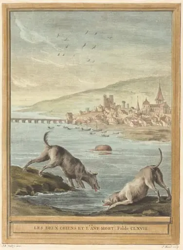 Les deux chiens et l'ane mort (Two Dogs and the Dead Donkey), by Elie du Mesnil