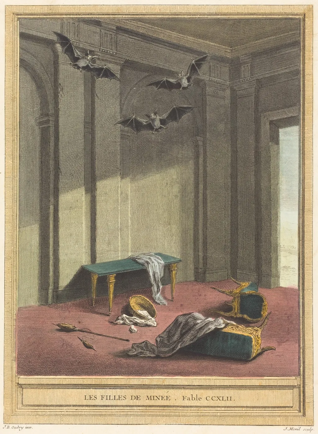 Les Filles de Minée (The Daughters of Minyas), by Elie du Mesnil, ink, 1759
