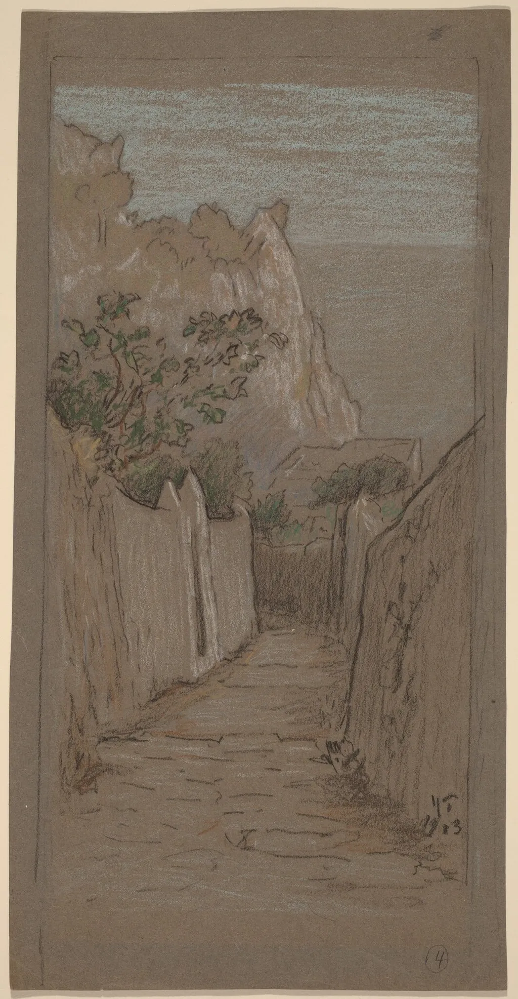 Capri, by Elihu Vedder, pastel, 1913