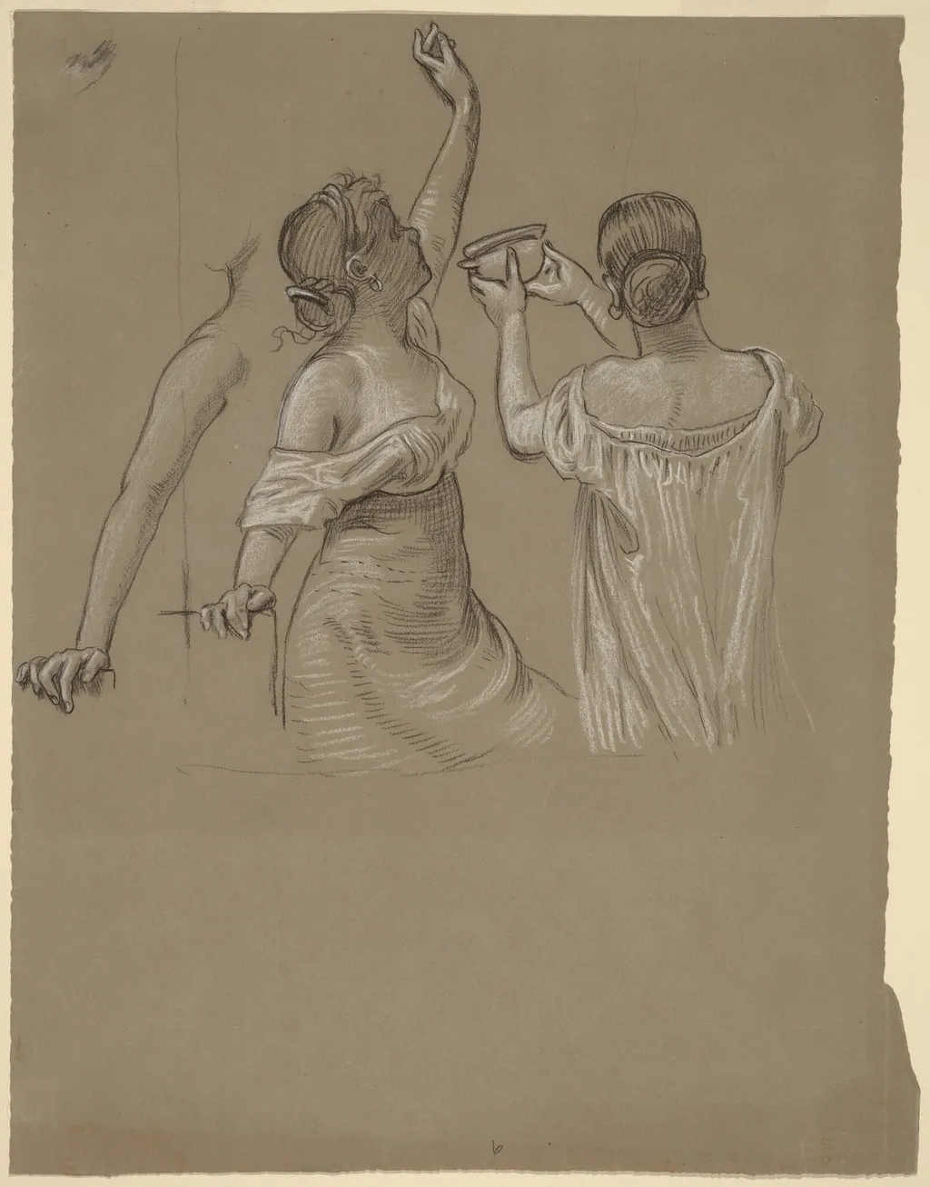 Dionysian Revelers, by Elihu Vedder, charcoal, 1880
