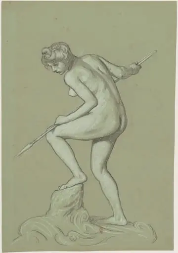 Girl Spearing Dolphin, by Elihu Vedder