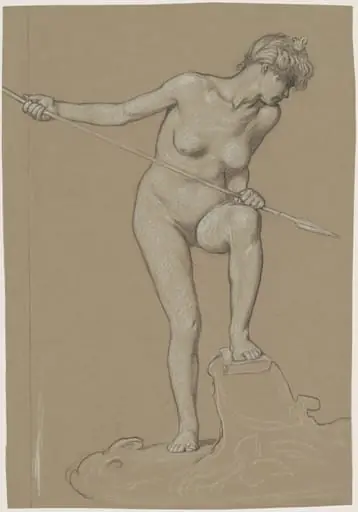 Girl Spearing Dolphin, by Elihu Vedder