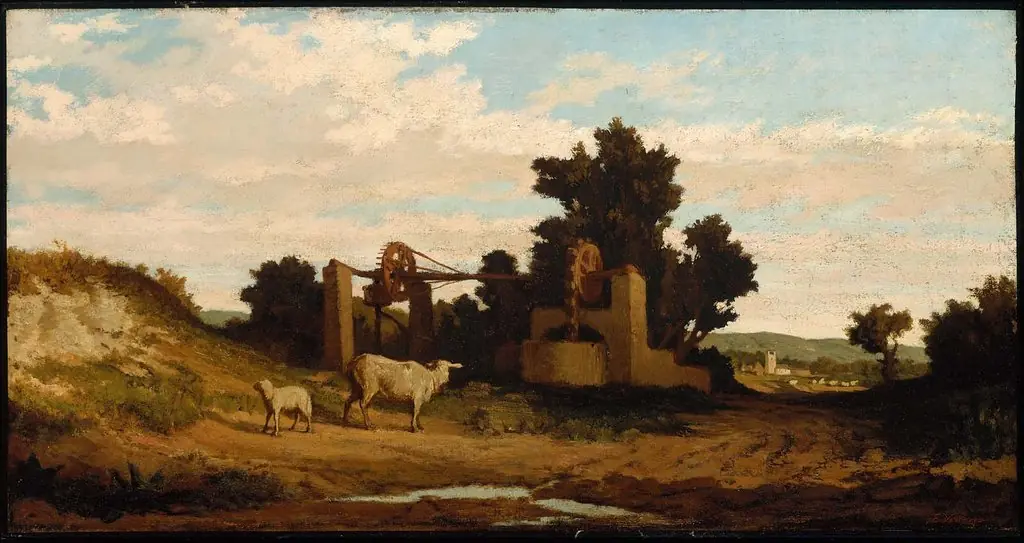 Landscape with Sheep and Old Well, by Elihu Vedder
