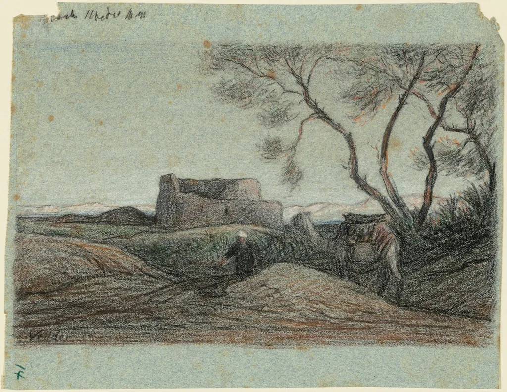 Nile Journey, by Elihu Vedder, chalk, 1890