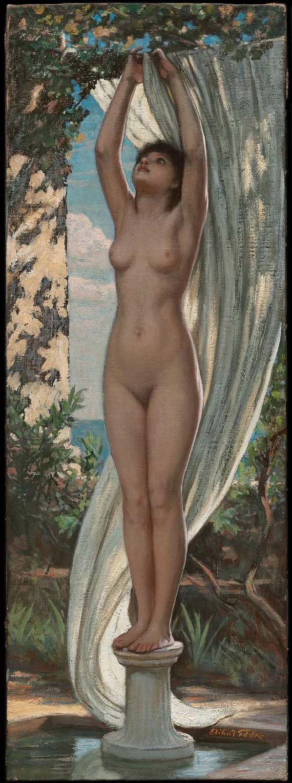 Nude, by Elihu Vedder, oil, 1896