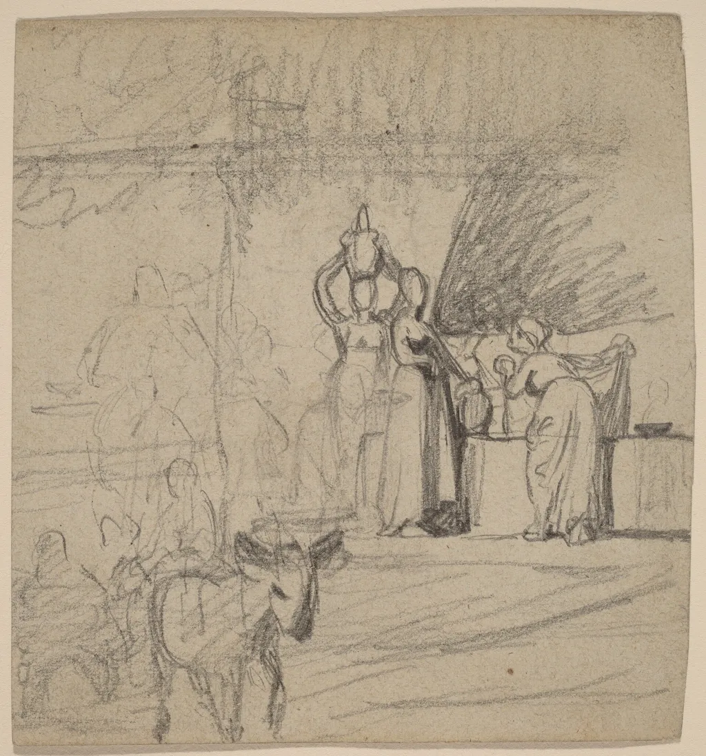 Son and Donkey, by Elihu Vedder, graphite, 1859
