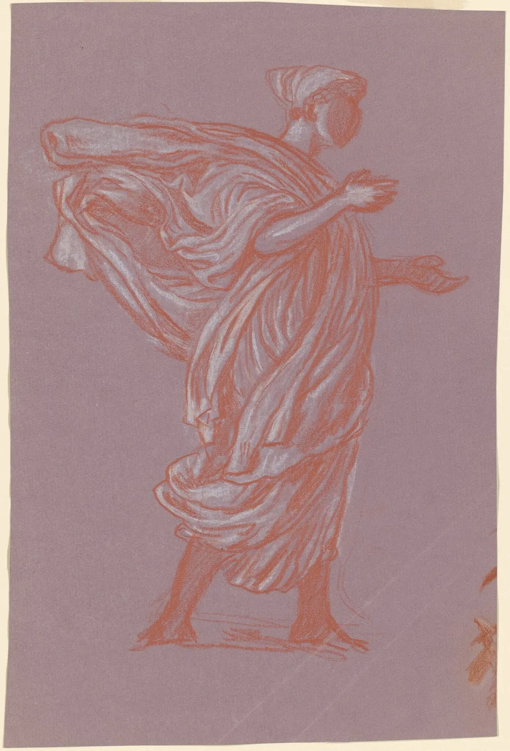 Study for "Greek Girls Bathing", by Elihu Vedder, crayon, 1872