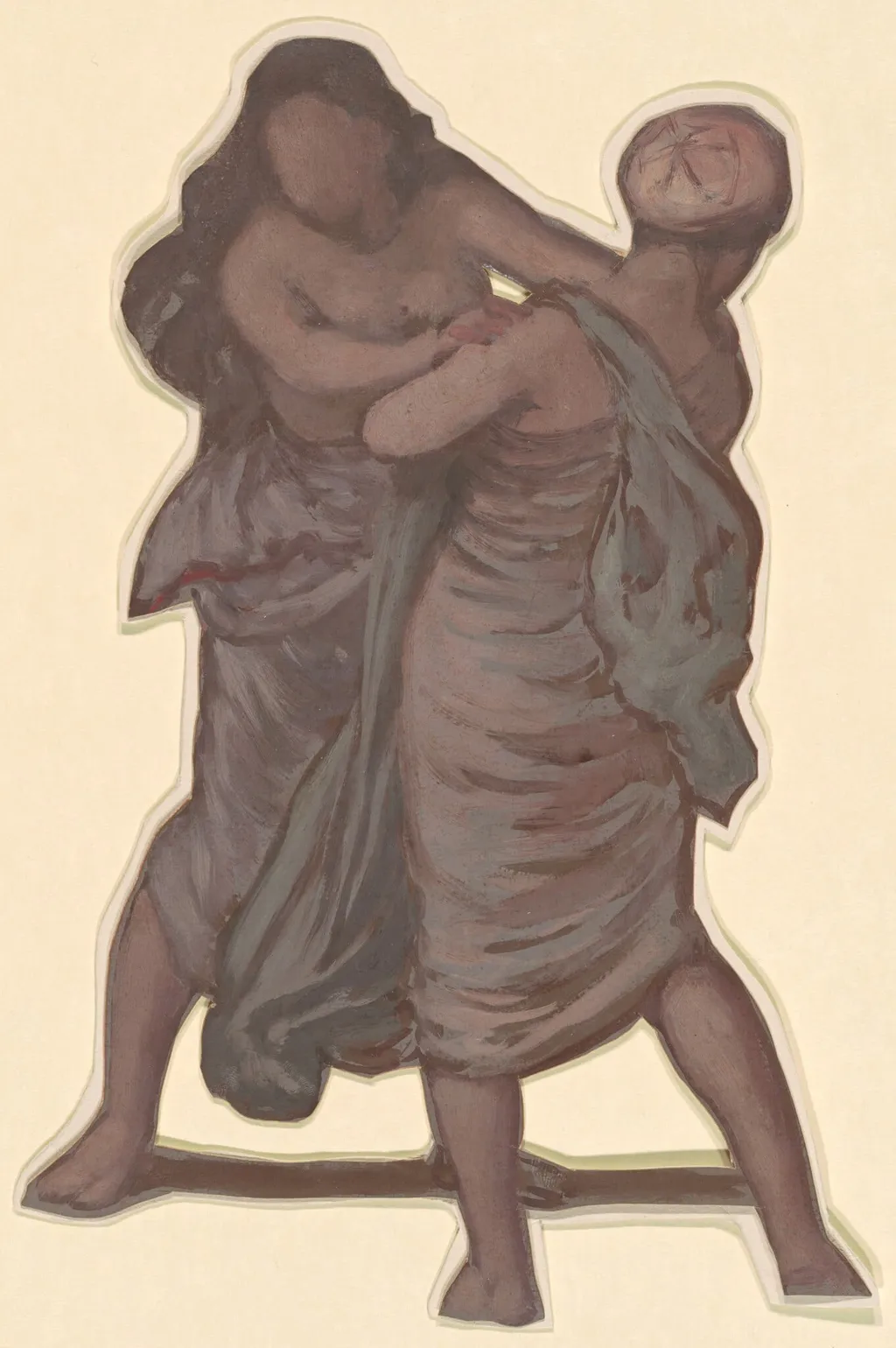 Study for "Greek Girls Bathing", by Elihu Vedder, oil, 1872