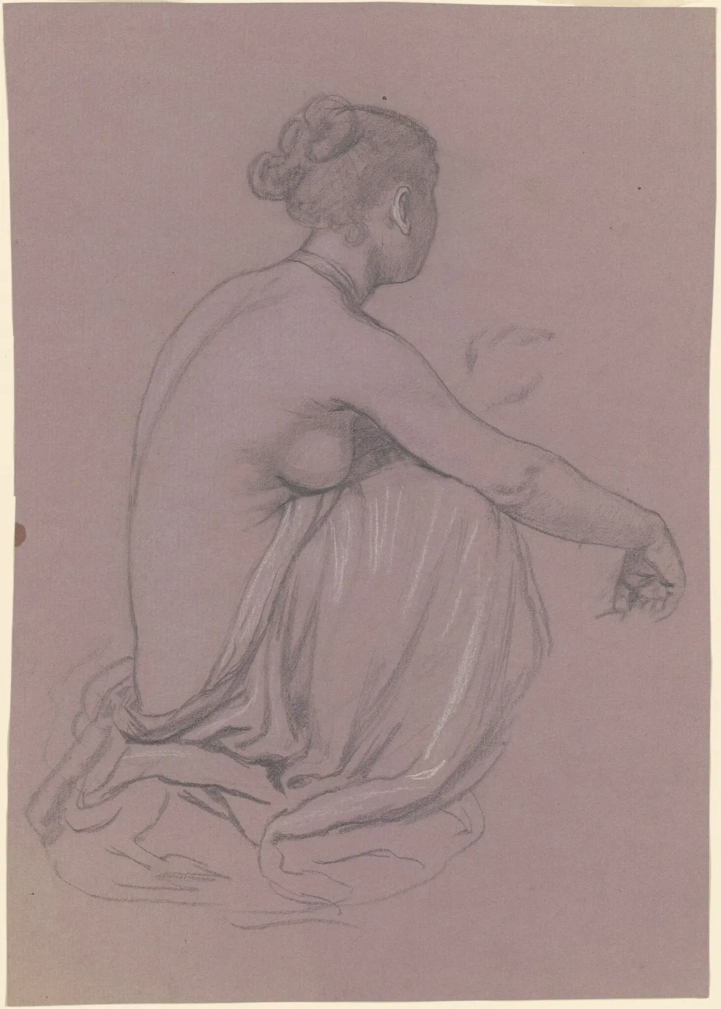 Study for "Greek Girls Bathing", by Elihu Vedder, graphite, 1872