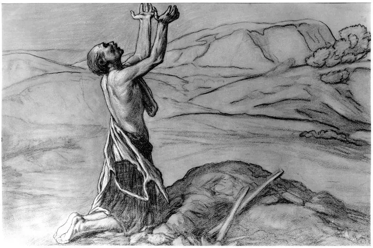 Study for Prayer for Death in the Desert, by Elihu Vedder