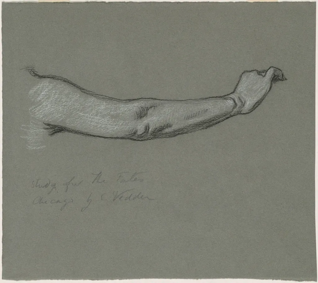 Study for "The Fates Gathering in the Stars", by Elihu Vedder, charcoal, 1886