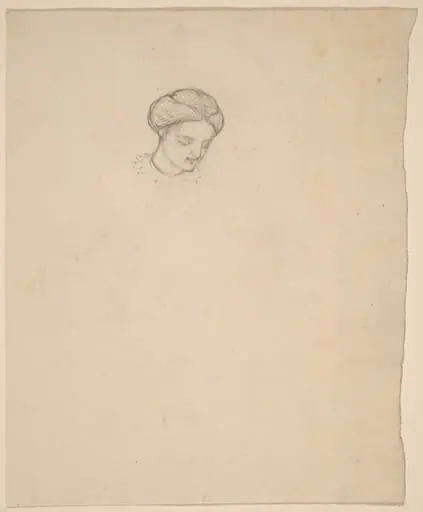 Study of a Girl's Head, by Elihu Vedder