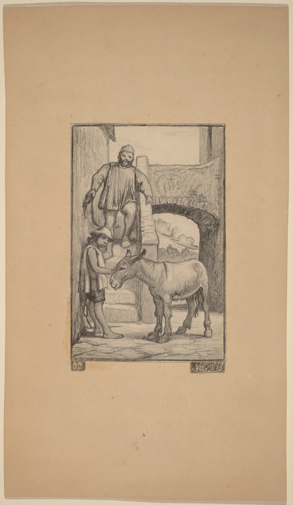 The Son and the Donkey, by Elihu Vedder, graphite, 1863