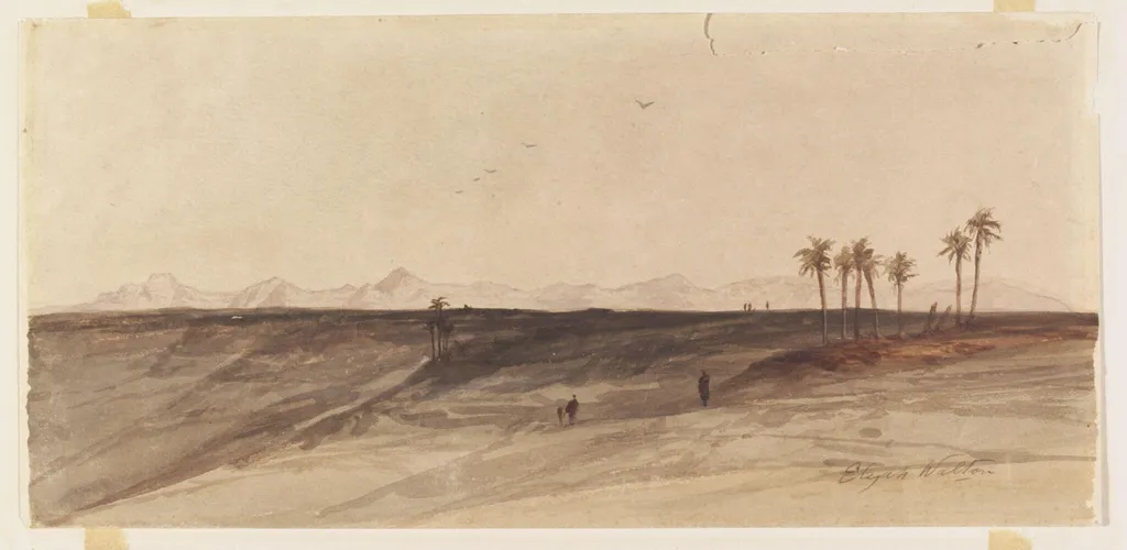 Gebel El Marga 10 miles from Thebes, by Elijah Walton, watercolor, 1865