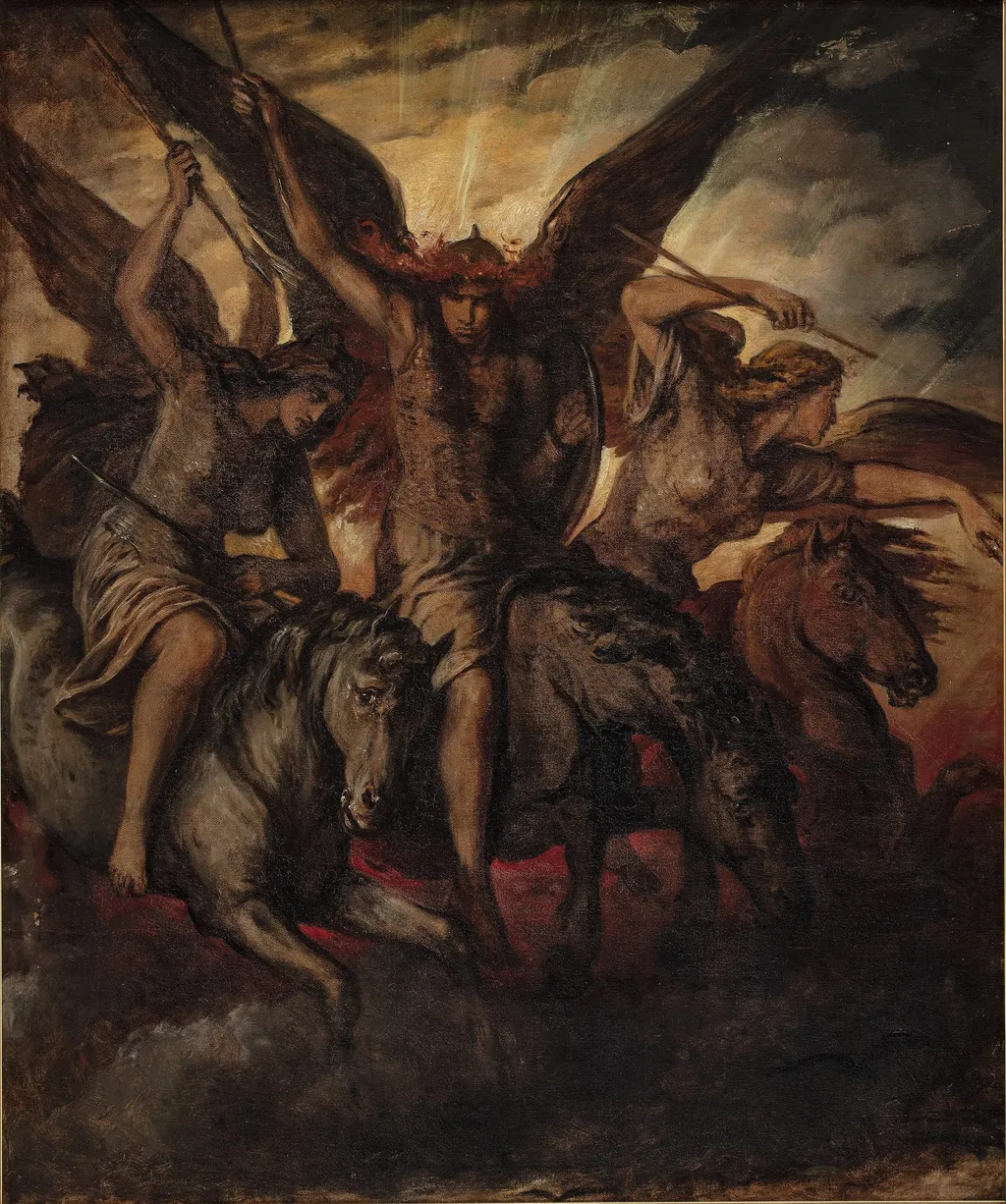 Valkyries, by Elisabeth Baumann, oil, 1871