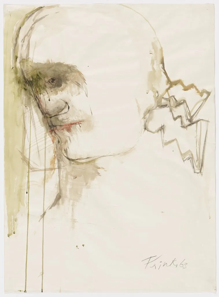 Untitled, by Elisabeth Frink, watercolor, 1963