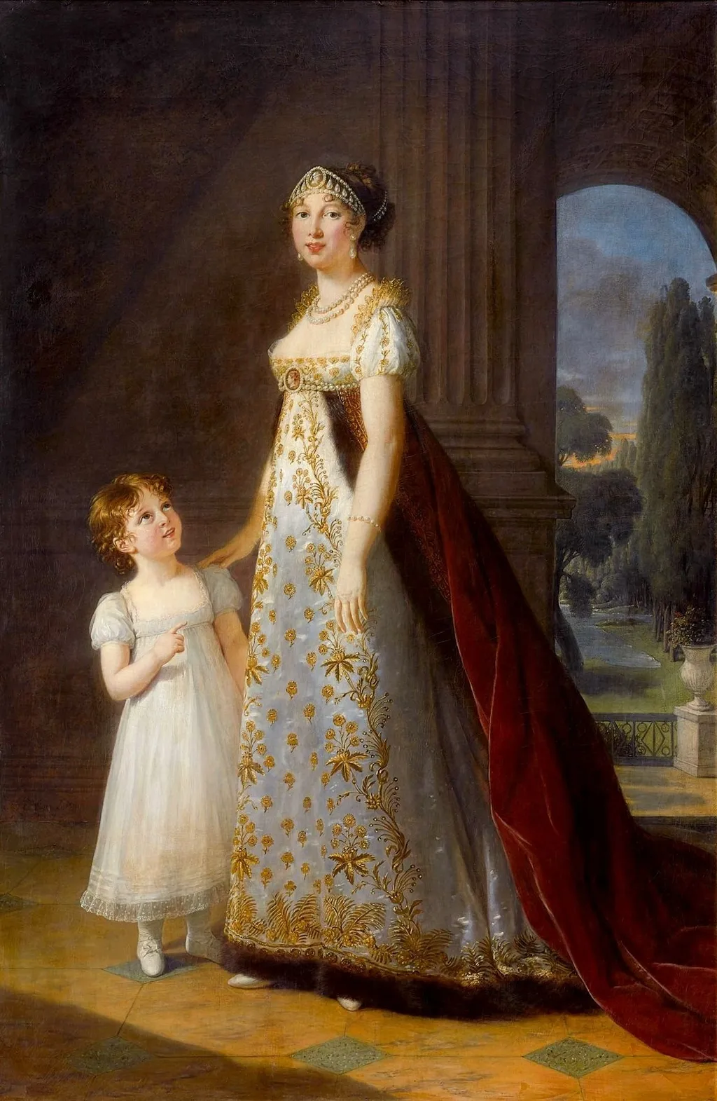 Caroline Murat with her daughter Letizia, by Élisabeth Louise Vigée Le Brun, oil, 1807