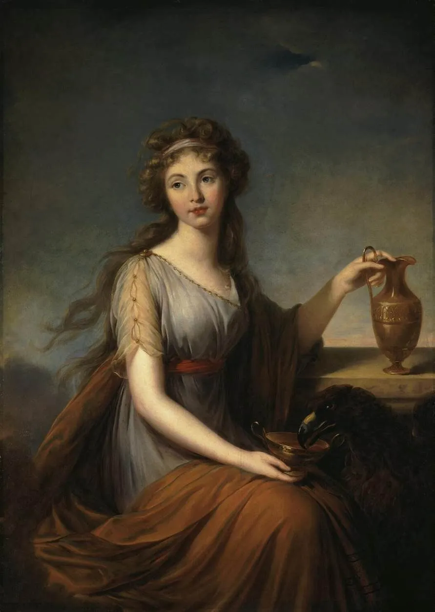 Portrait of Anna Pitt as Hebe, by Élisabeth Louise Vigée Le Brun, oil, 1796
