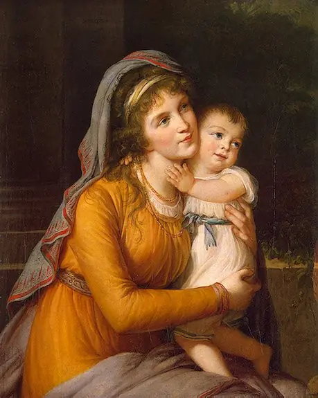Portrait of Countess Anna Stroganova with Her Son, by Élisabeth Louise Vigée Le Brun