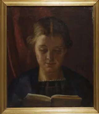 Elisabeth Zahrtmann, kunstnerens søster, læsende