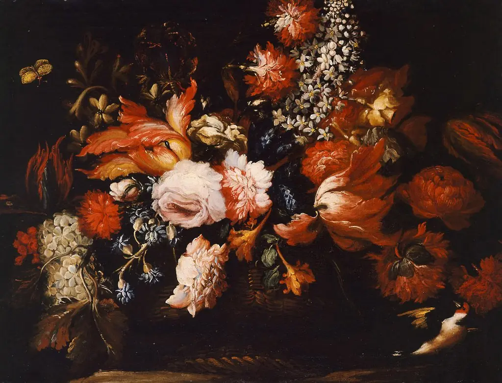 Blumenkorb mit Stieglitz, by Elisabetta Marchioni