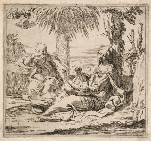 Rest on the Flight into Egypt, by Elisabetta Sirani