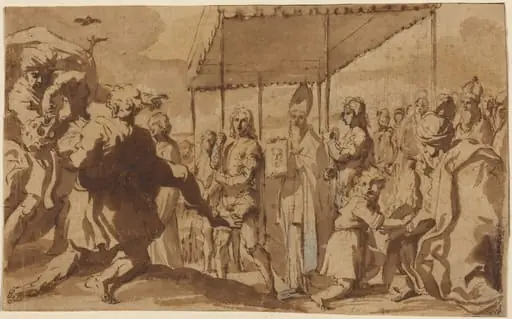 The Healing of the Possessed Boy in a Procession of the Volto Santo, by Elisabetta Sirani