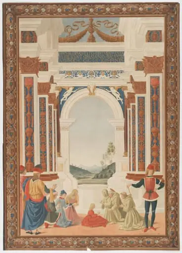 Copy after the painting St Bernard healing a man by Fiorenzo di Lorenzo in the Galleria Nazionale, Perugia., by Eliseo Fattorini