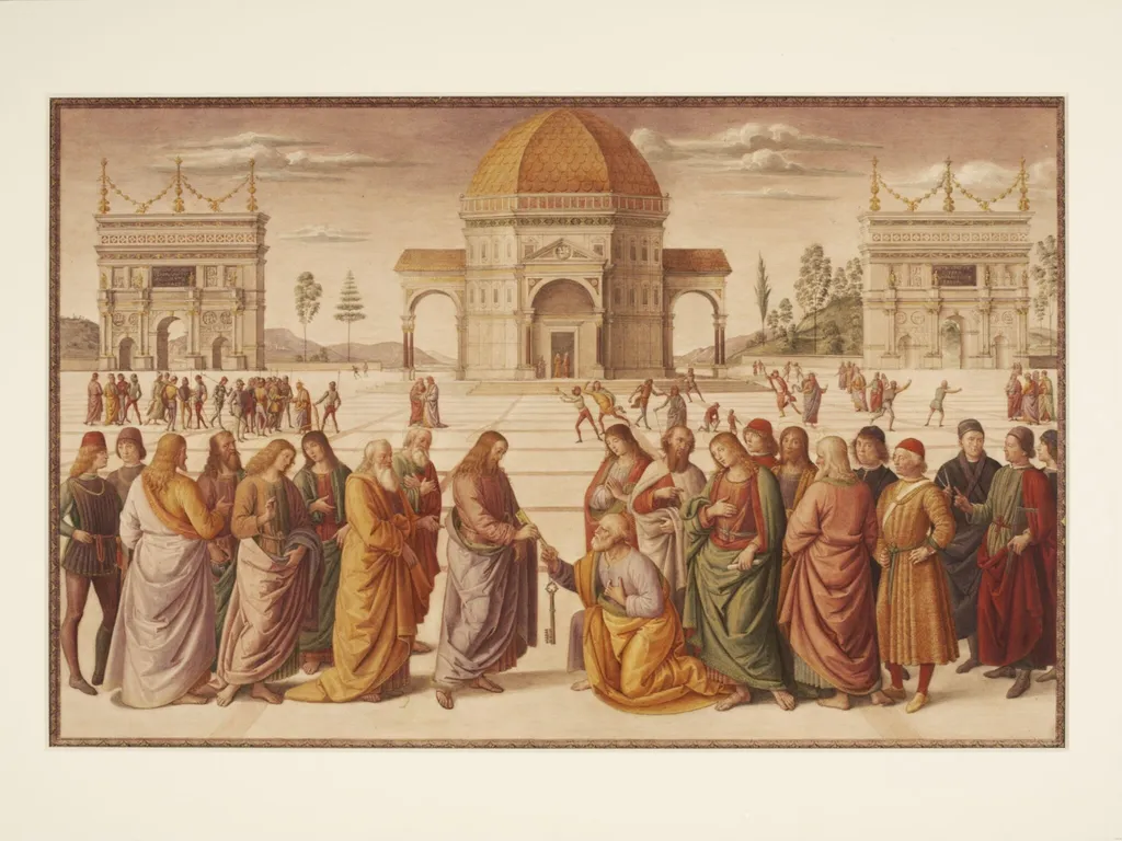 The Delivery of Keys to St Peter, by Eliseo Fattorini, paint, 1873