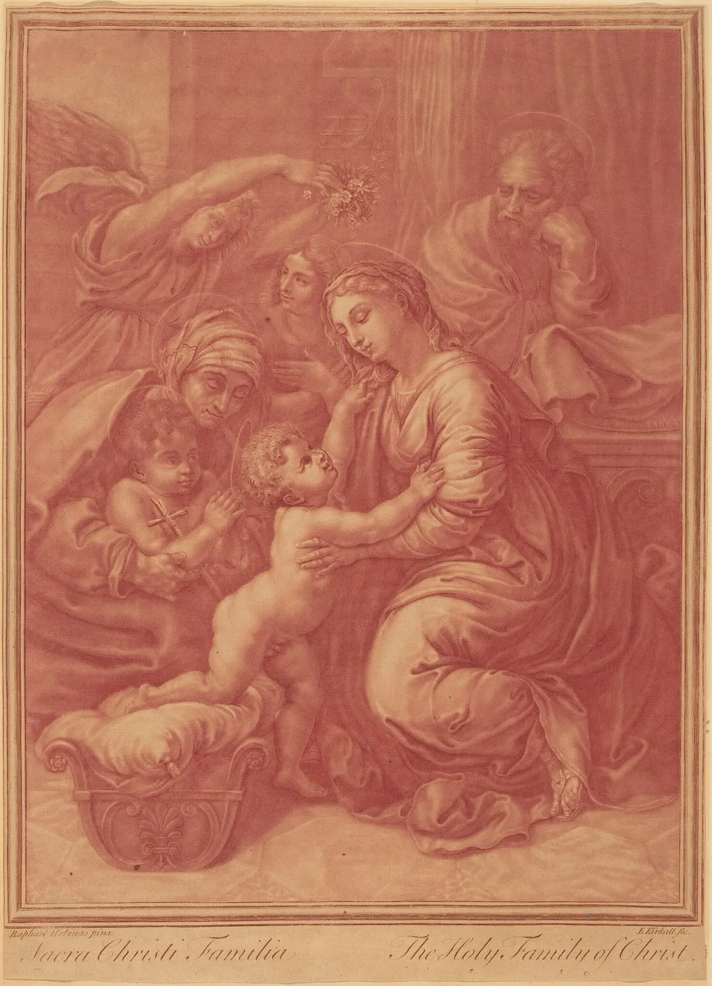 The Holy Family, by Elisha Kirkall, ink, 1712