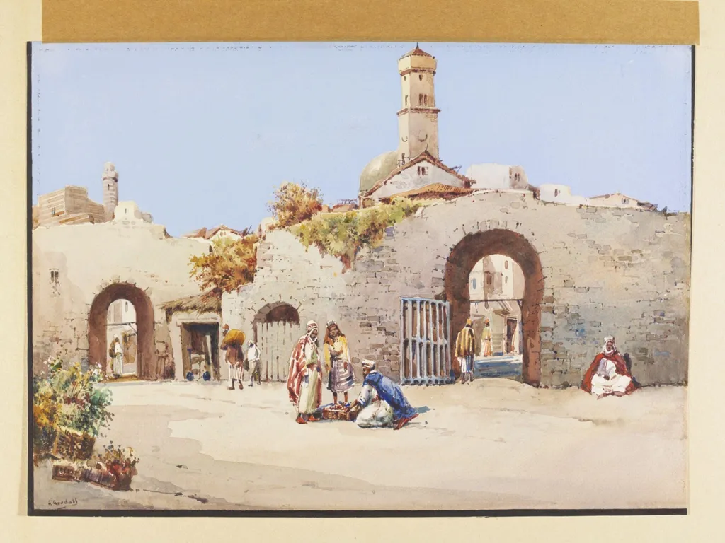The City Walls, Jaffa, Palestine, by Eliza Goodall, watercolor, 1850