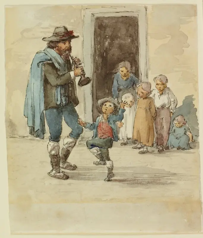 The shawm player and his son, by Elizabeth Boott
