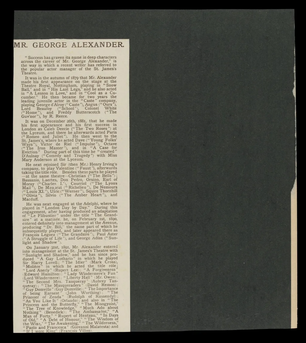 H Beard Print Collection, by Ellis & Walery, 1903