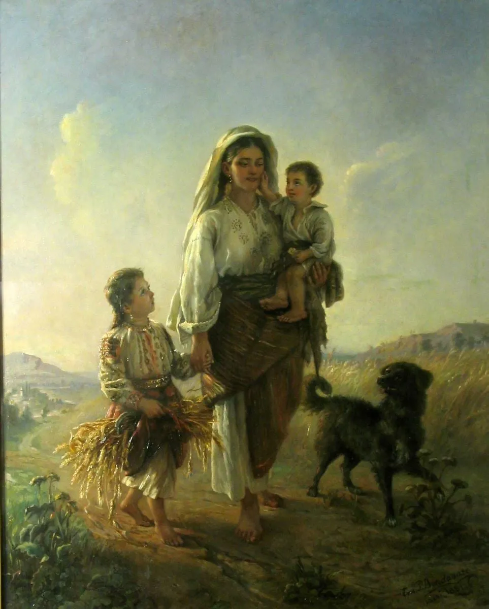 Întoarcerea de la seceriș, by Emanoil Bardasare-Panaiteanu, 1881