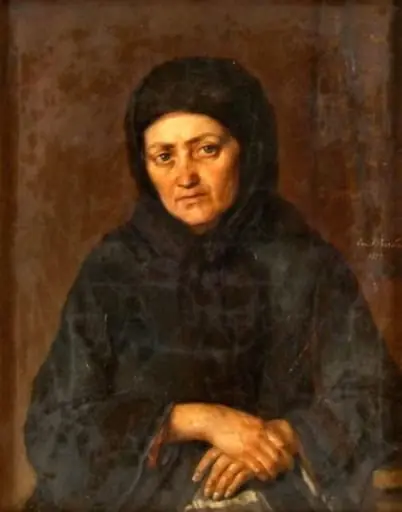 Mama pictorului, by Emanoil Bardasare-Panaiteanu, 1877
