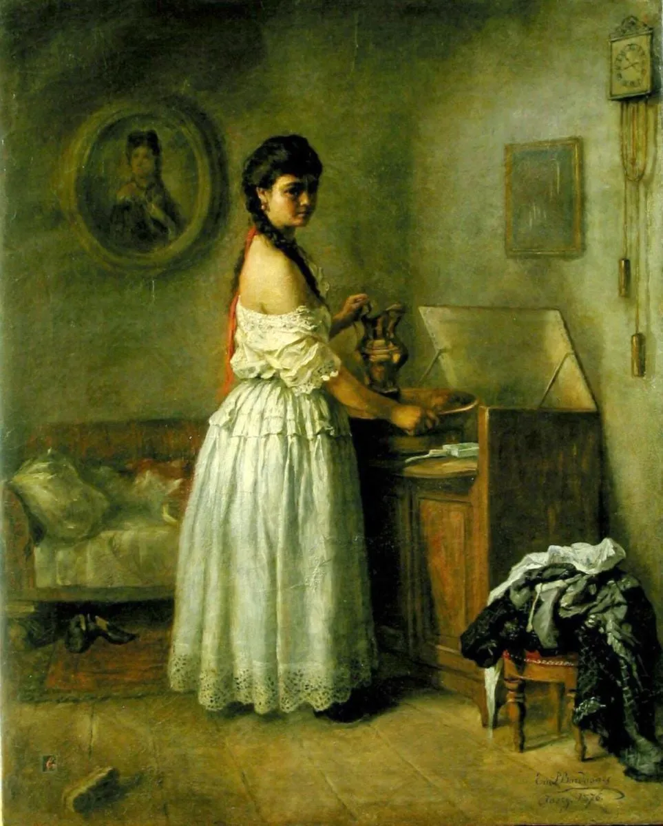 Toaleta de dimineață, by Emanoil Bardasare-Panaiteanu, unspecified, 1876